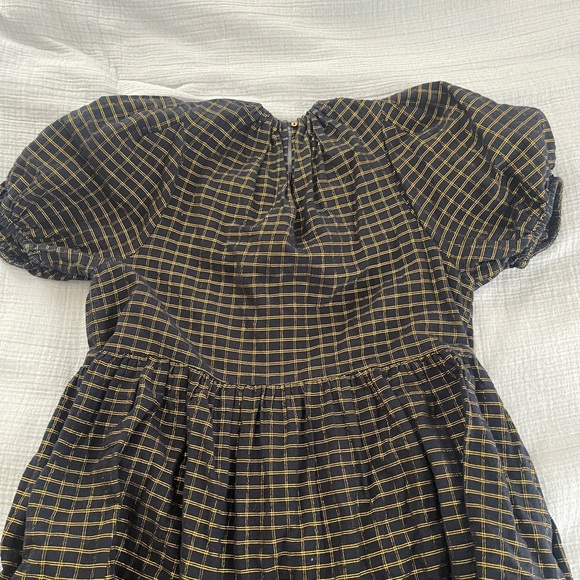 NWOT ULLA JOHNSON Midnight Navy Gold Dion Babydoll Dress 2 RARE - Picture 12 of 15